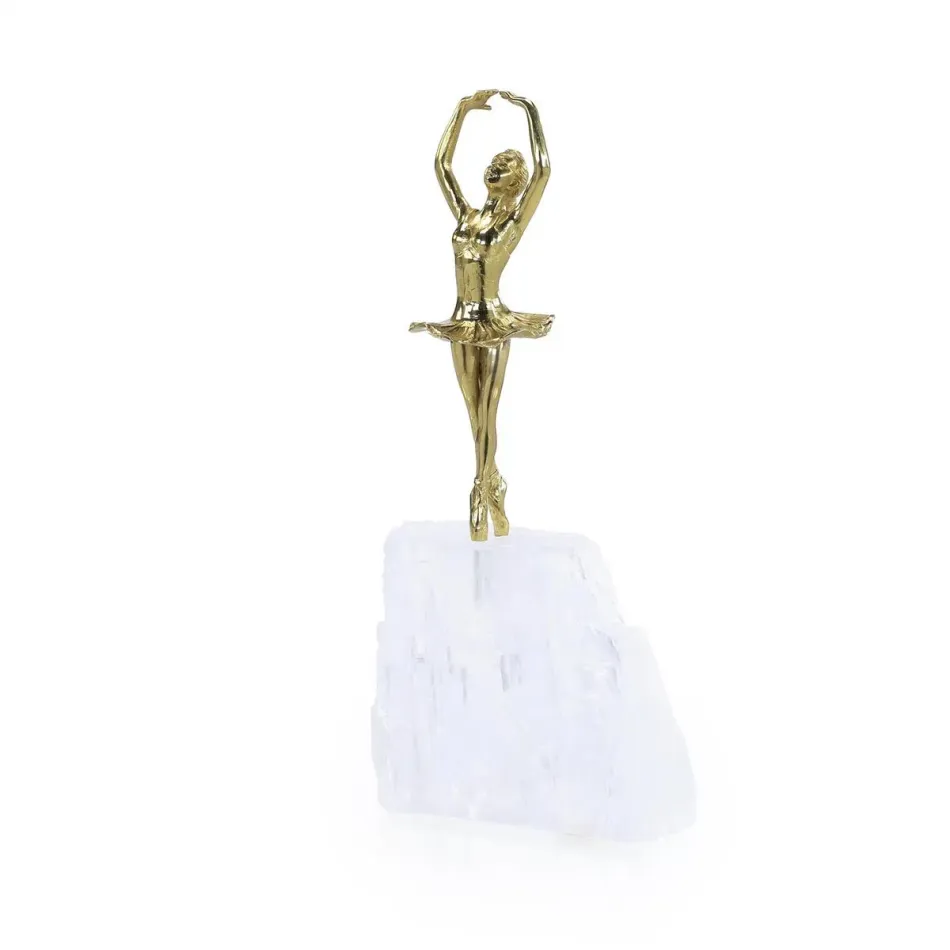 Brass Dancer Sculpture on Selenite II