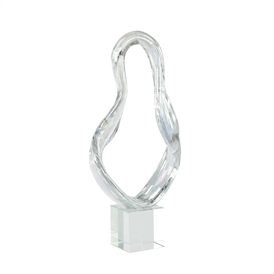 Prismatic Loop Sculpture on Crystal Base, Large