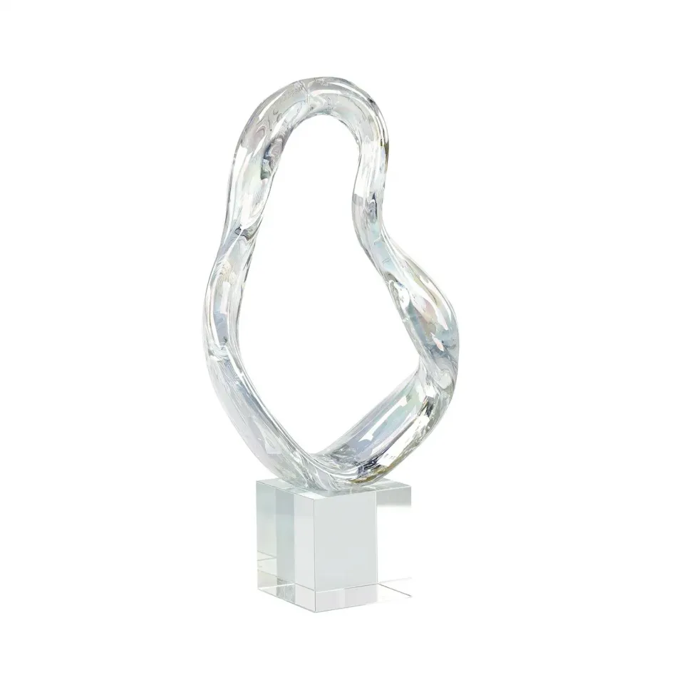 Prismatic Loop Sculpture on Crystal Base, Medium