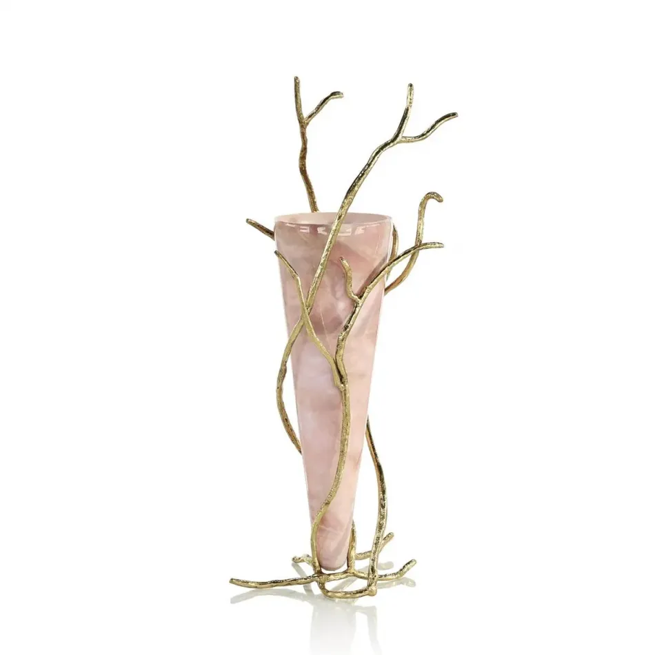 Overgrown Pink Glass Vase
