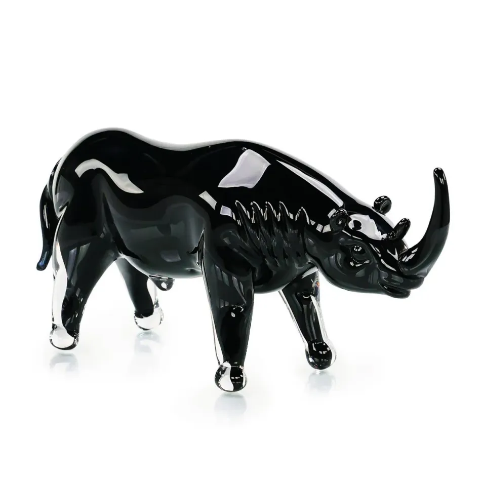 Glass Rhino Sculpture