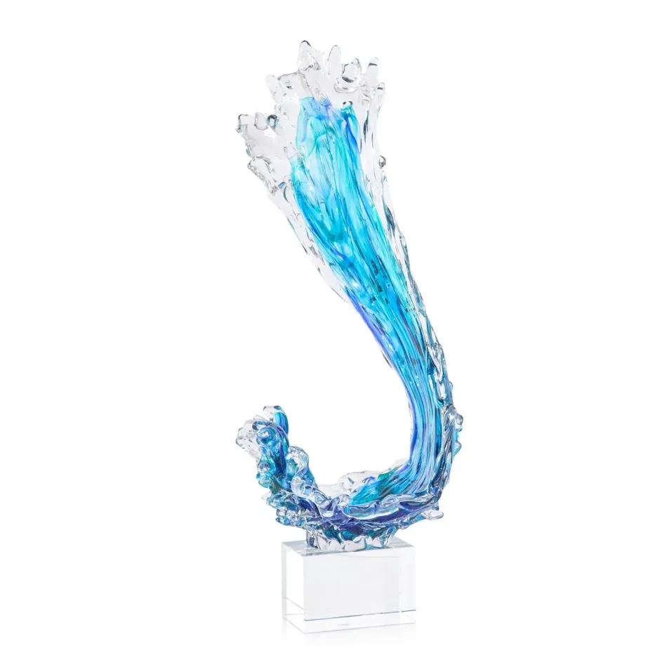 Sweeping Wave Sculpture on Crystal