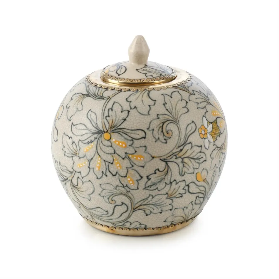 Lidded Foliage Jar Small