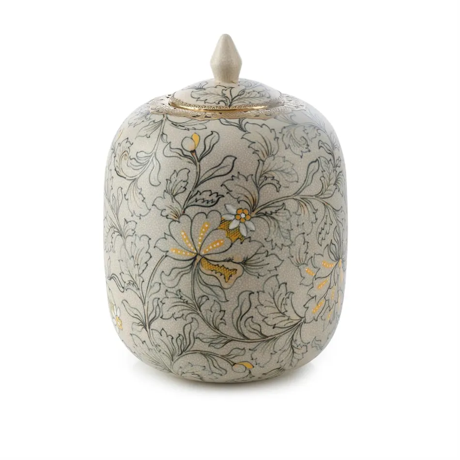 Lidded Foliage Jar