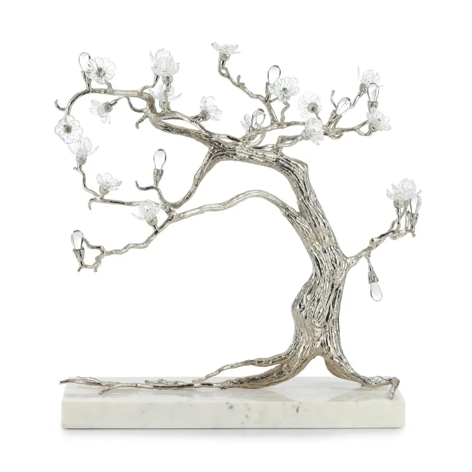 Sakura Nickel Sculpture on Marble
