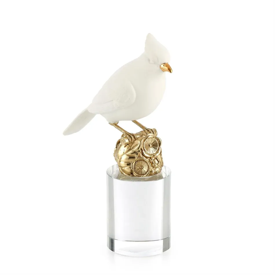 Cardinal Sculpture on Crystal Small