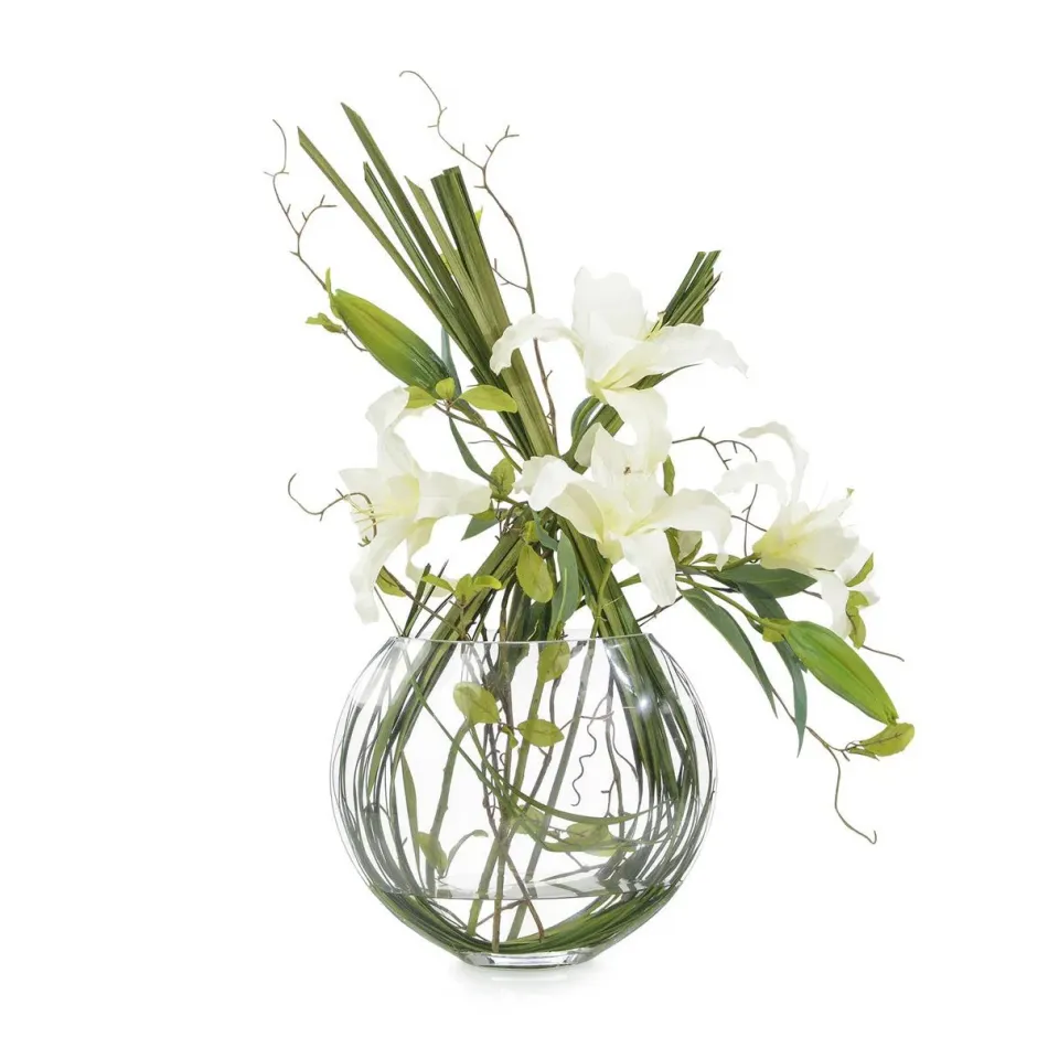 Oriental Lilies & Blades 27"H x 21"W x 12"D