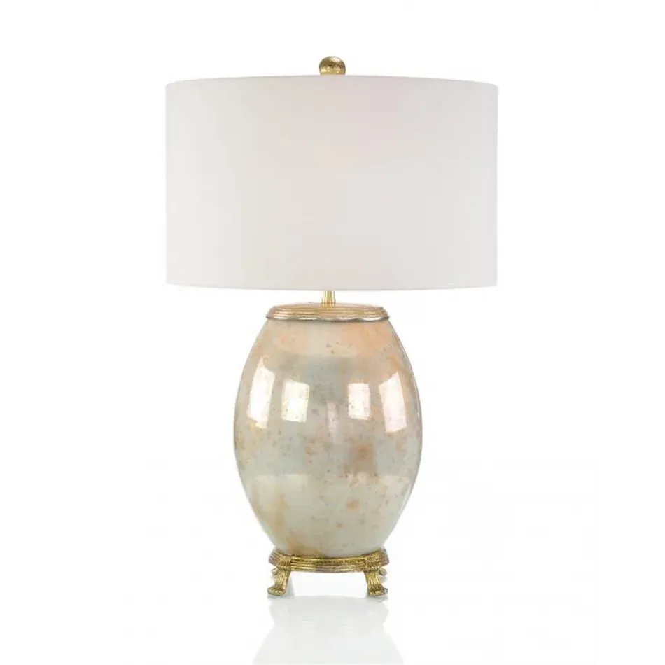 Melded White and Brass Table Lamp