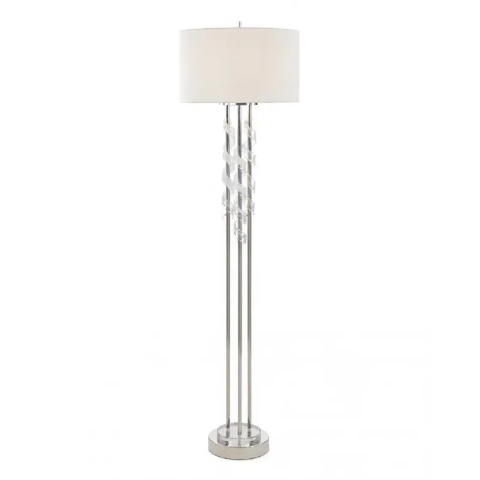 Floor Lamp with Frosted Glass Swirls