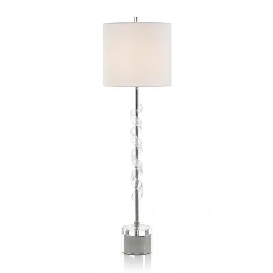 Frosted Glass Swirled Buffet Lamp