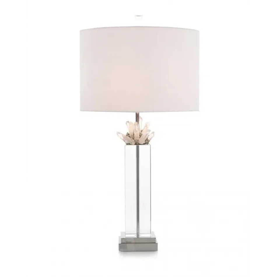 Quartz and Pyrite on Crystal Table Lamp