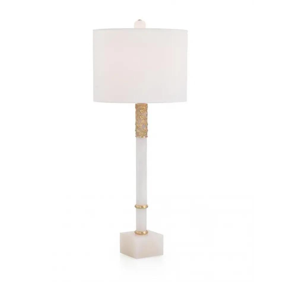 Alabaster with Filigree Overlay Table Lamp