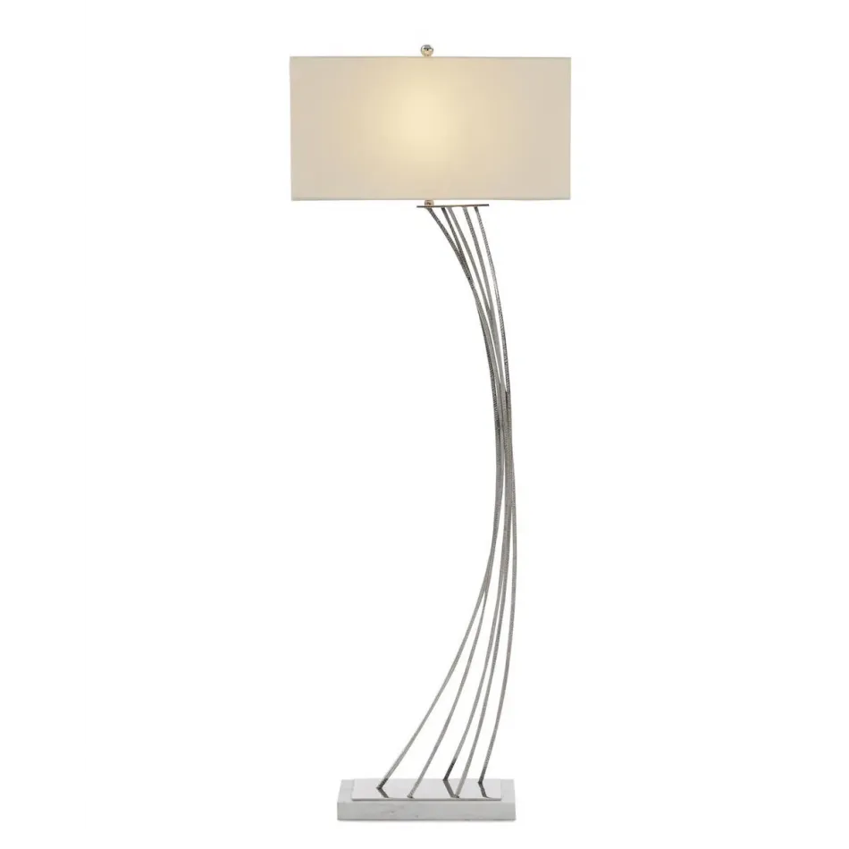 Cambered Nickel Floor Lamp