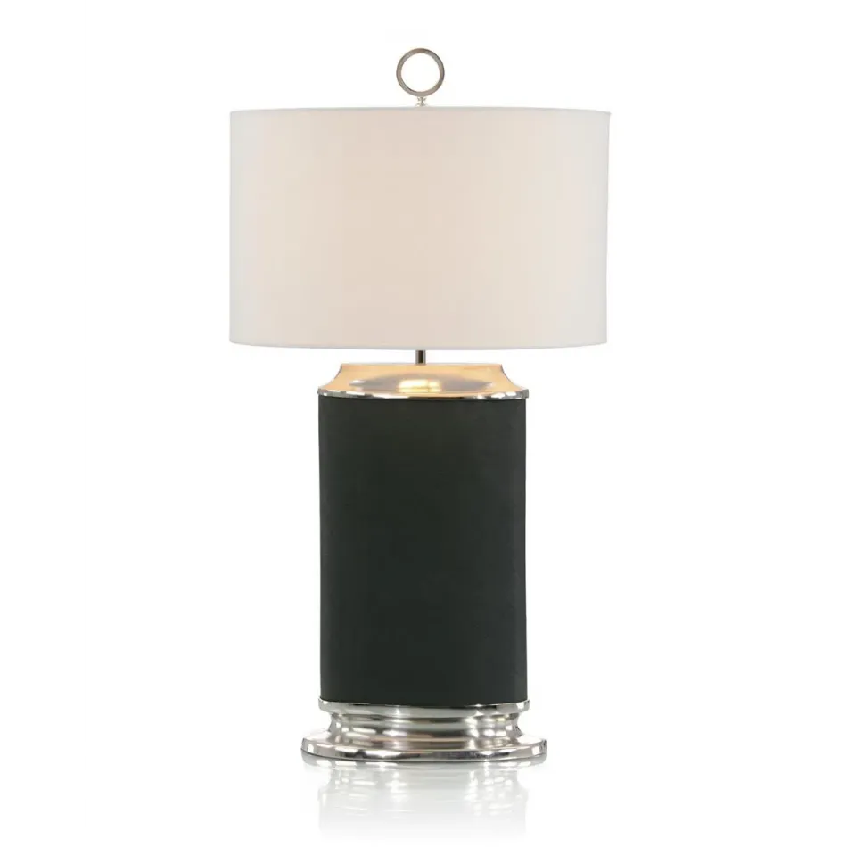 Forest Green Leather Table Lamp