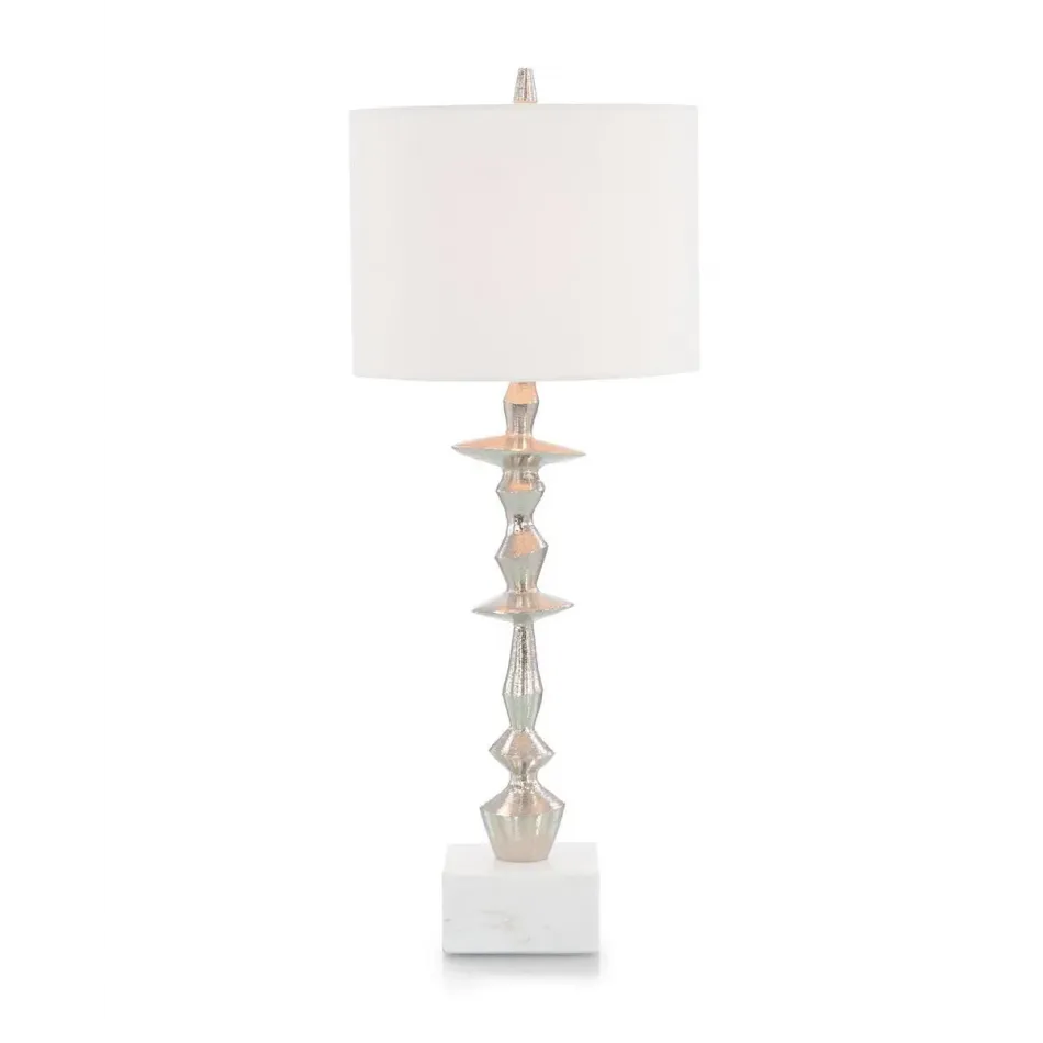 Whimsical Nickel Buffet Lamp