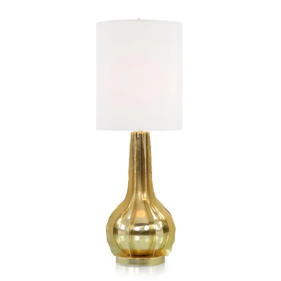 Brushed Brass Waves Table Lamp