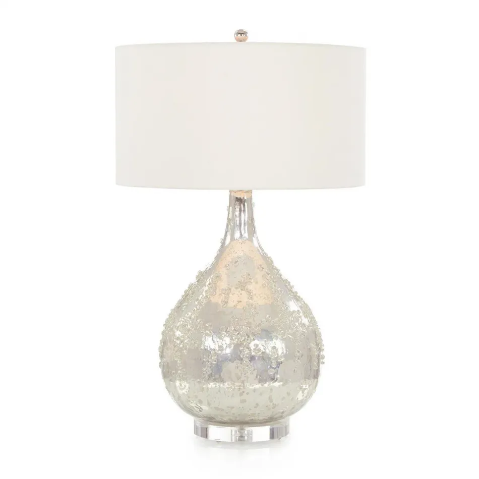 Silver Glass Table Lamp 28"H X 20"W X 20"D