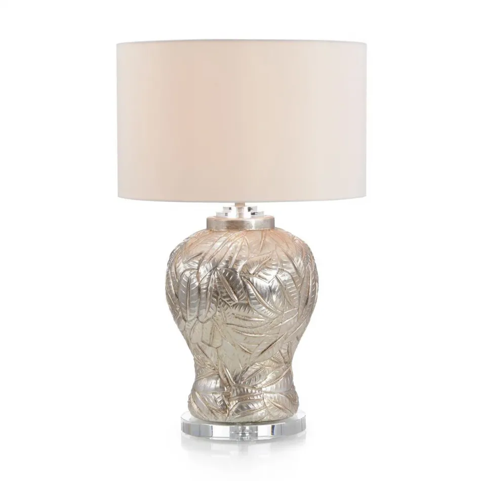 Silver Layered Leaves Table Lamp 29.5"H X 18"W X 18"D