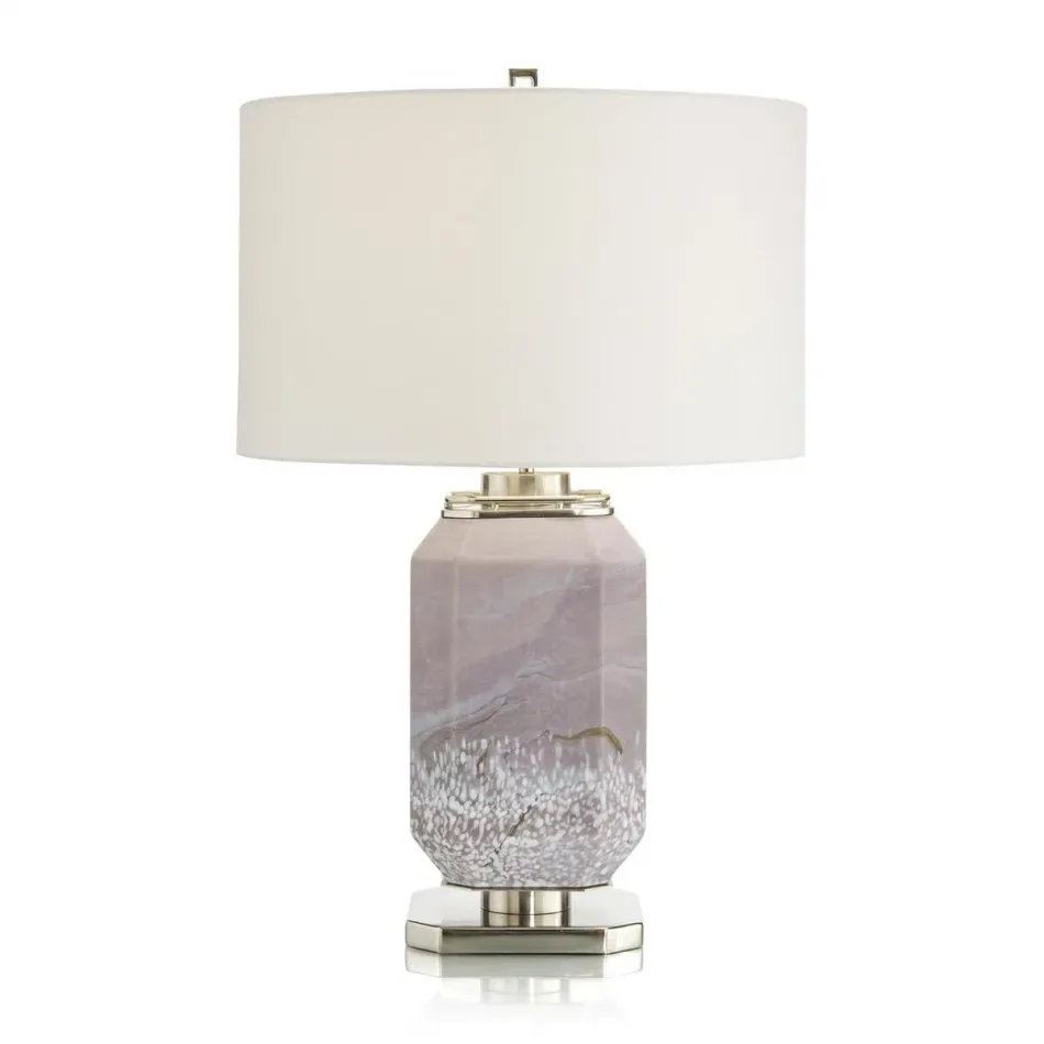 Marbled Mauve Table Lamp 28.5"H X 18"W X 18"D