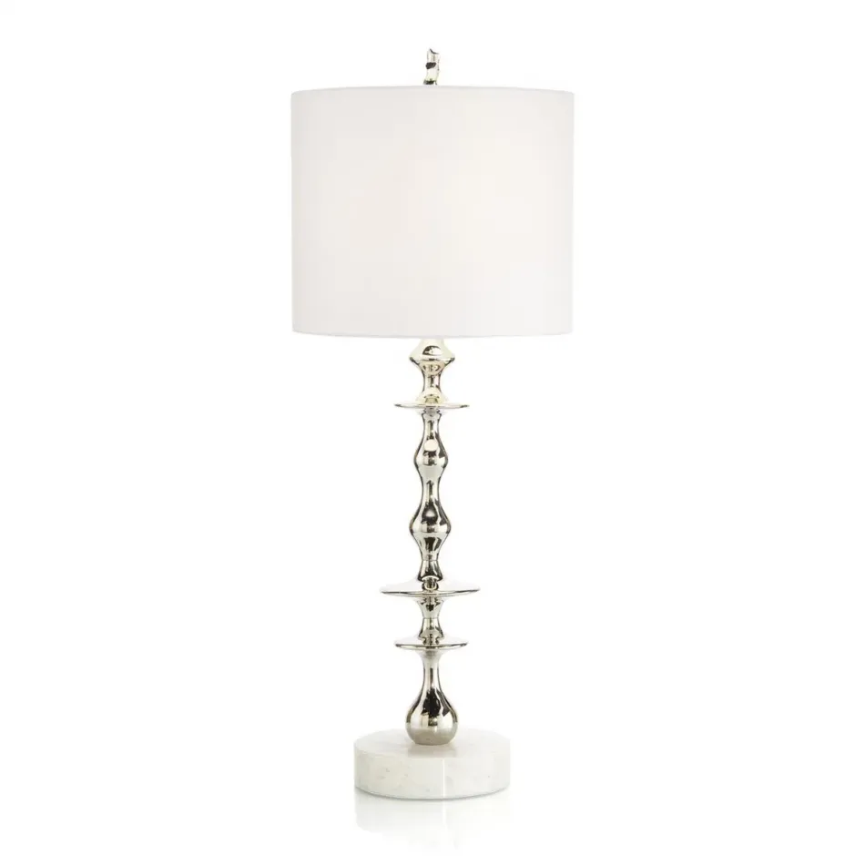 Polished Nickel Table Lamp 37.5"H X 14"W X 14"D