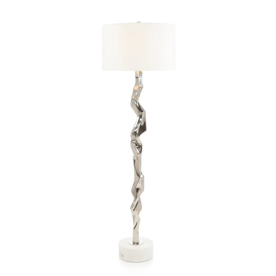 Polished Nickel Geometric 67.5"H Floor Lamp