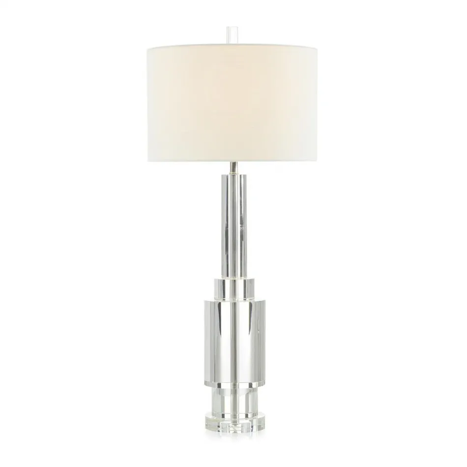 Stepped Deco Crystal Lamp 38"H X 15"W X 15"D
