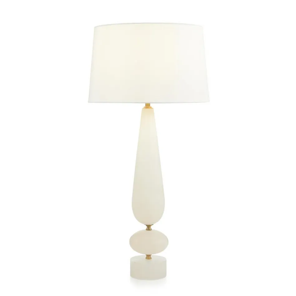 Balust Alabaster Table Lamp 37"H