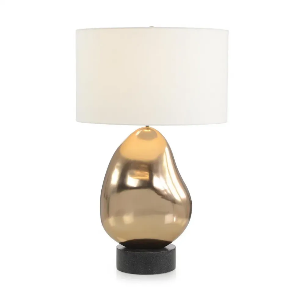 Lamp 33"H Antique Brass Orb Table