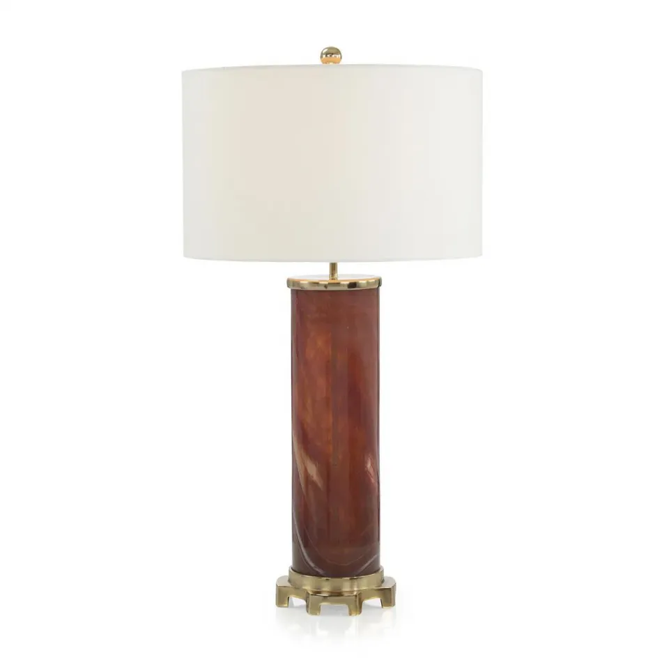 Table Lamp 34"H Burnt Sienna Marbled Glass