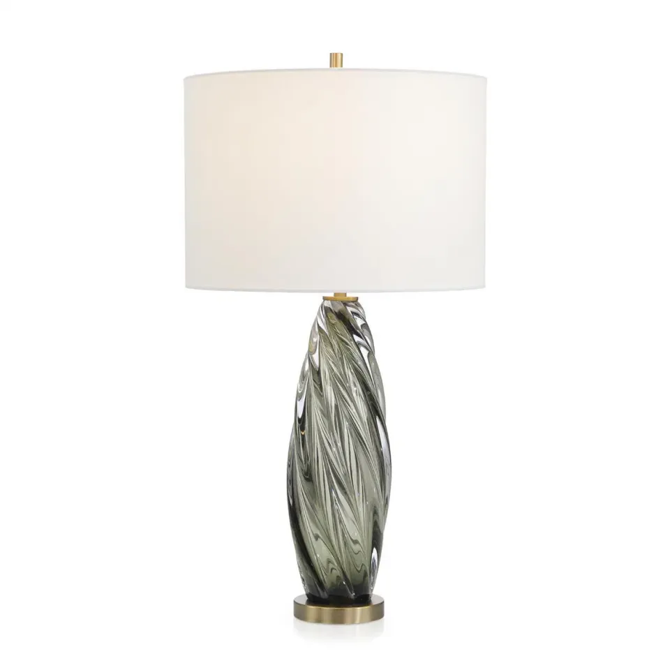 Lamp 27.75"H Olive Art Glass Table