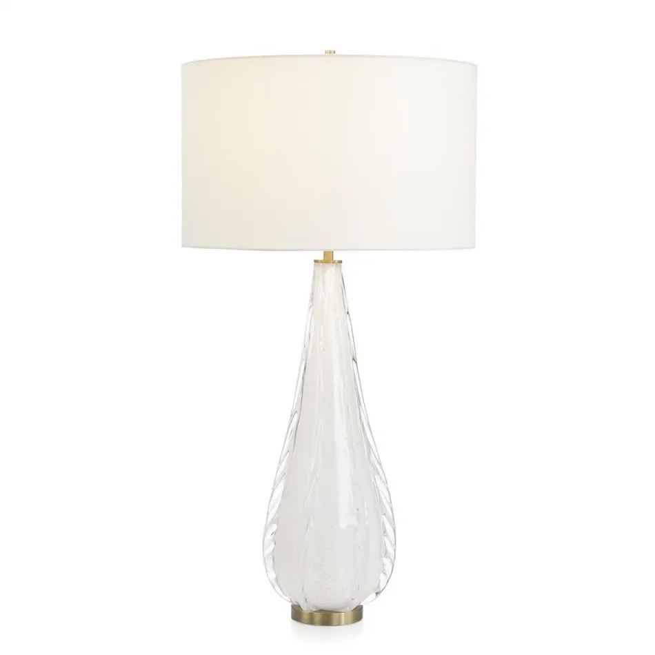 Table Lamp 35"H Artic White Art Glass
