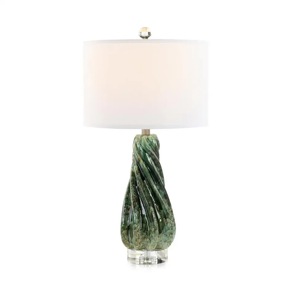 Emerald Spiral Table Lamp