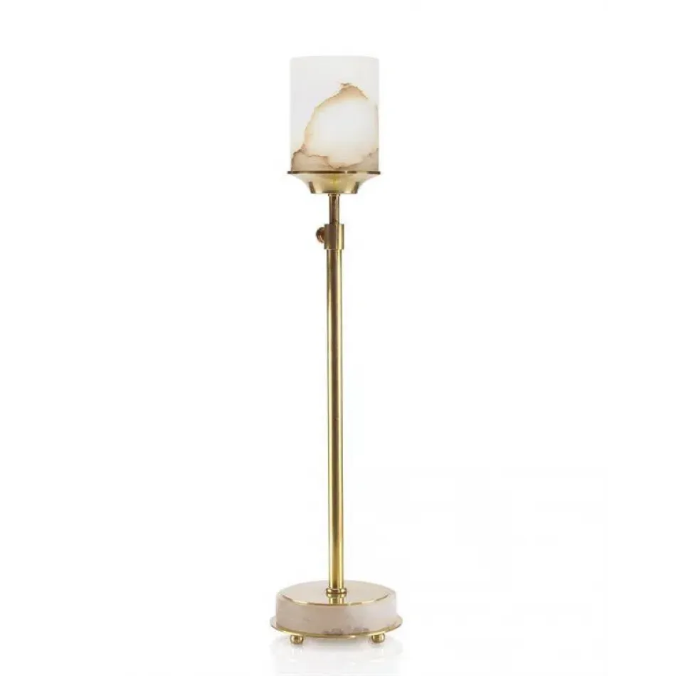 Honey Brass and Alabaster Buffet Lamp