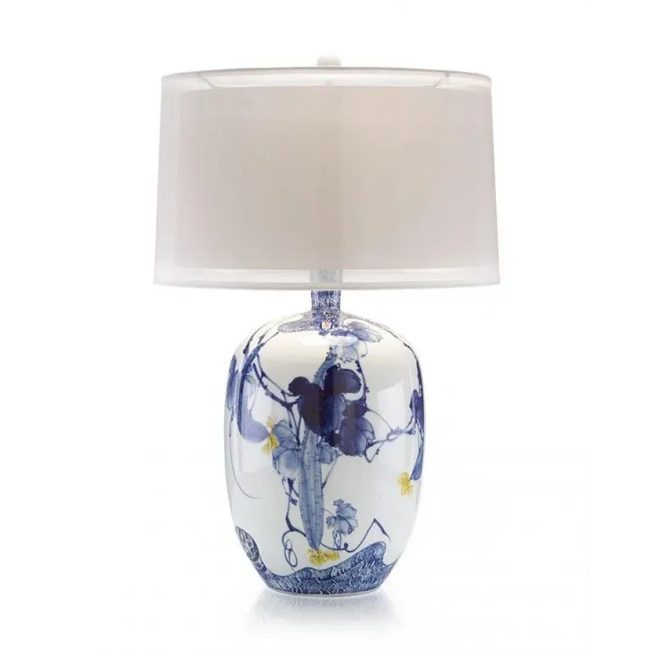 Blue Asian Gardens Table Lamp