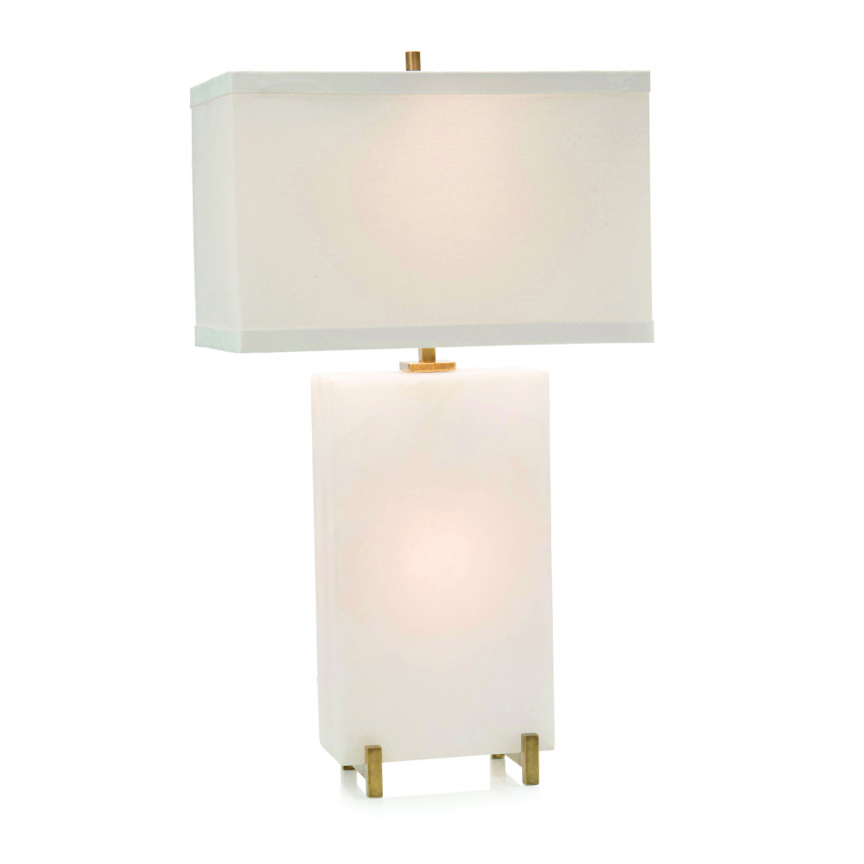 Alabaster Block Table Lamp
