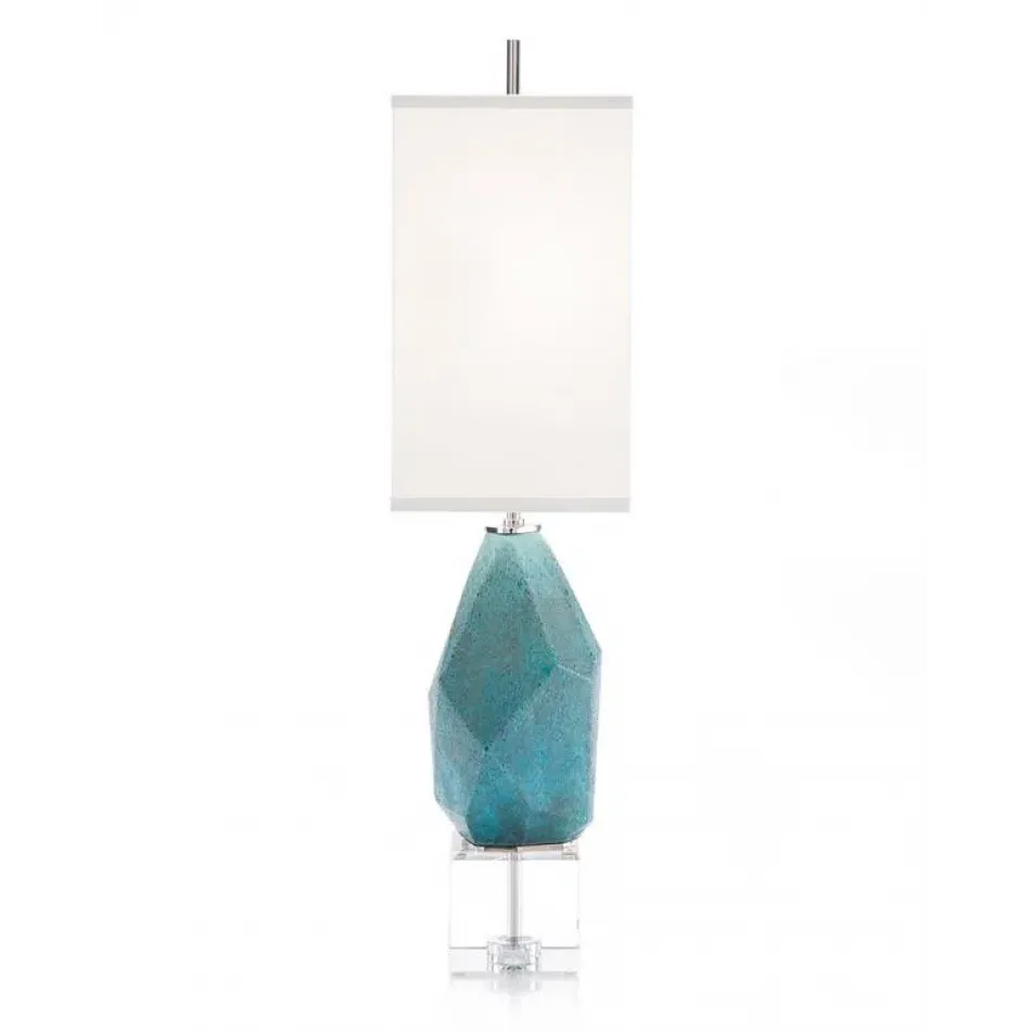 Multifaceted Turquoise Table Lamp
