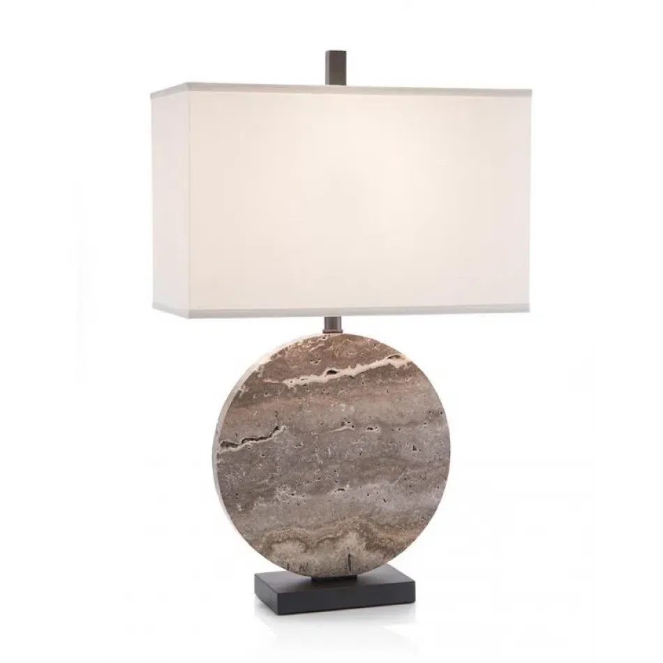 Layered Stone Disc Table Lamp