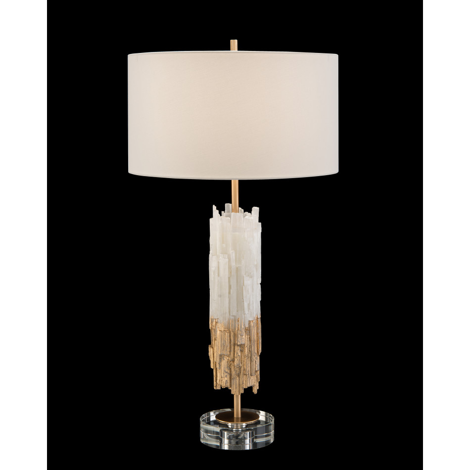 Gold Leaf Selenite Table Lamp