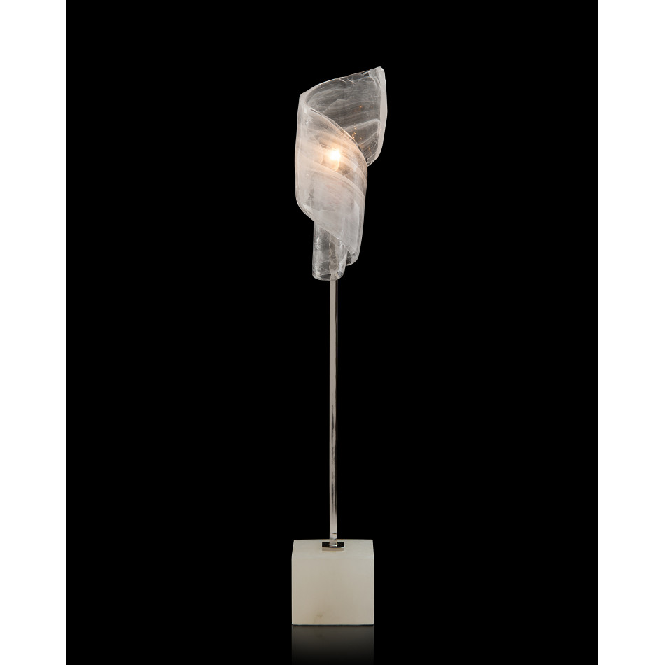 Furls of White Buffet Lamp