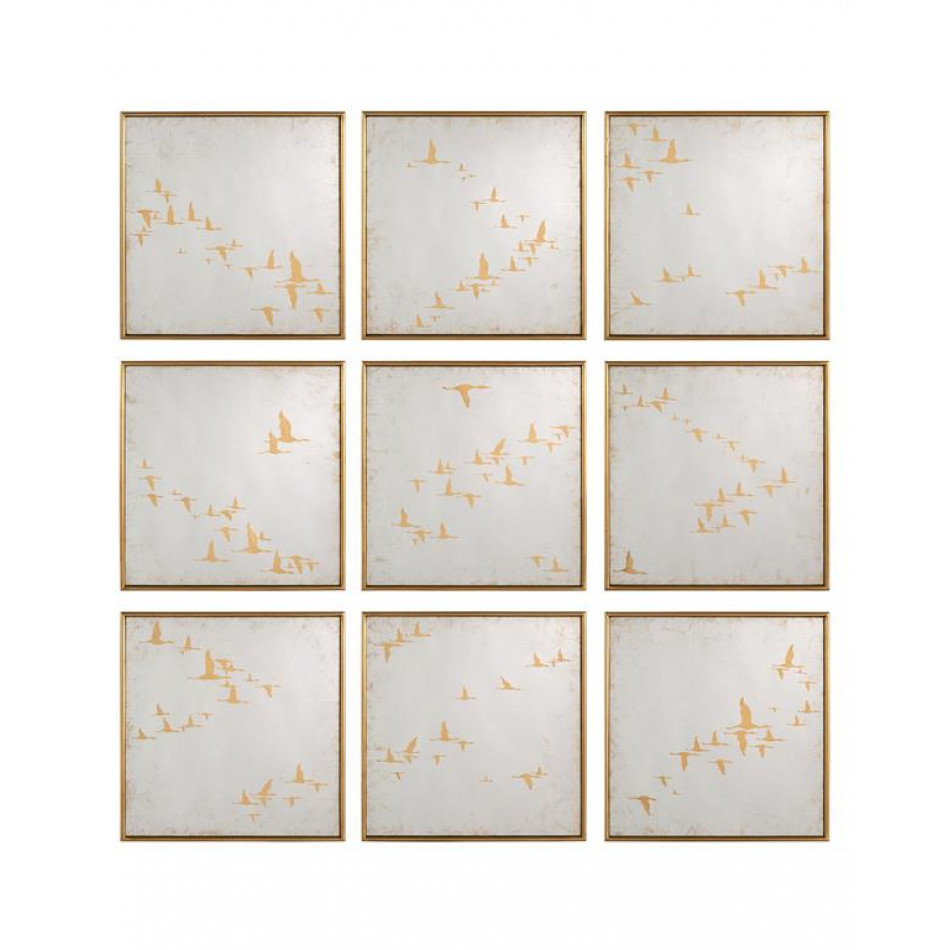 Set of Nine Migration Square Mirrors