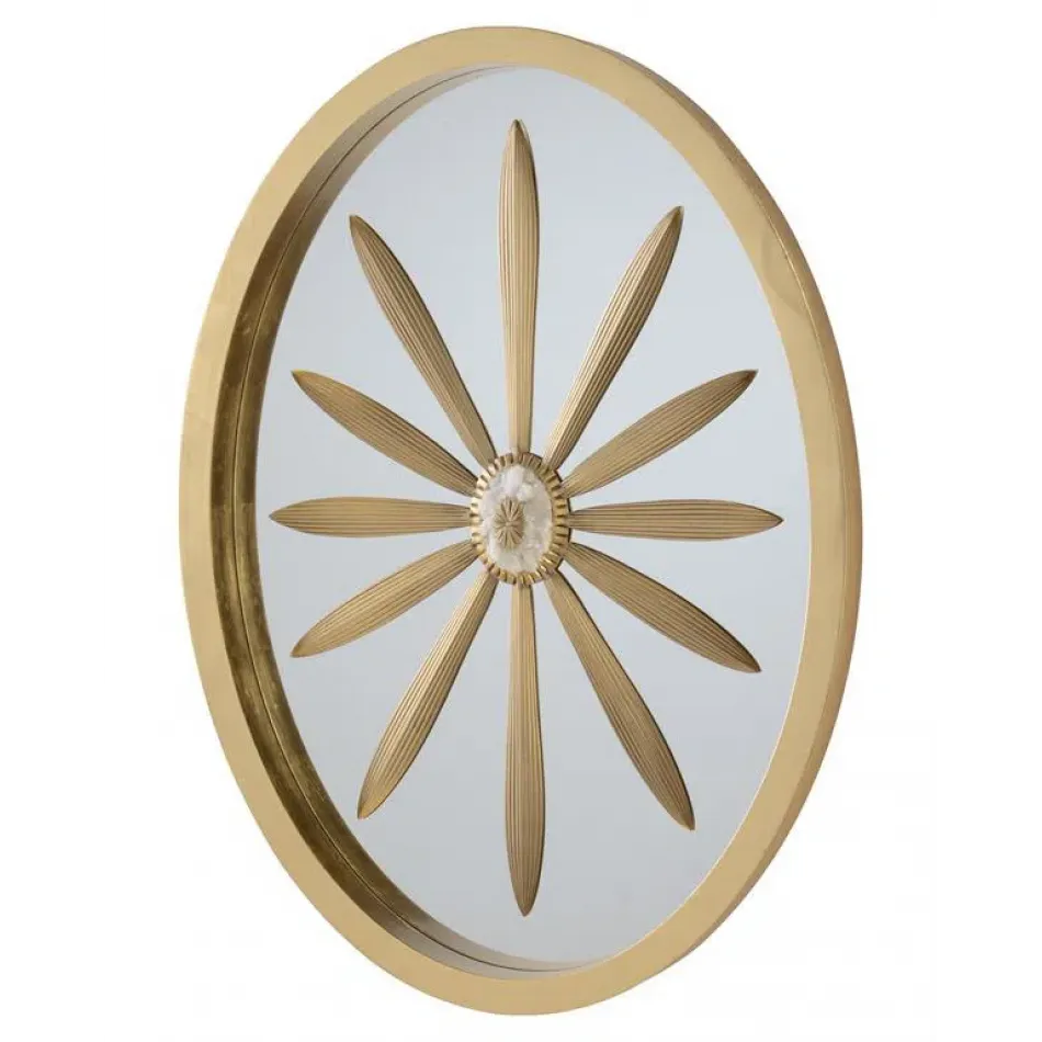 Oval Leaf & Geode Mirror