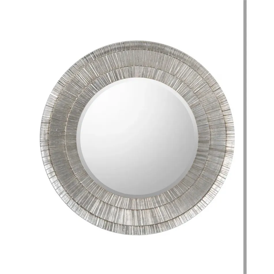 Peili Silver Round Mirror 48"H X 48"W X 3.5"D