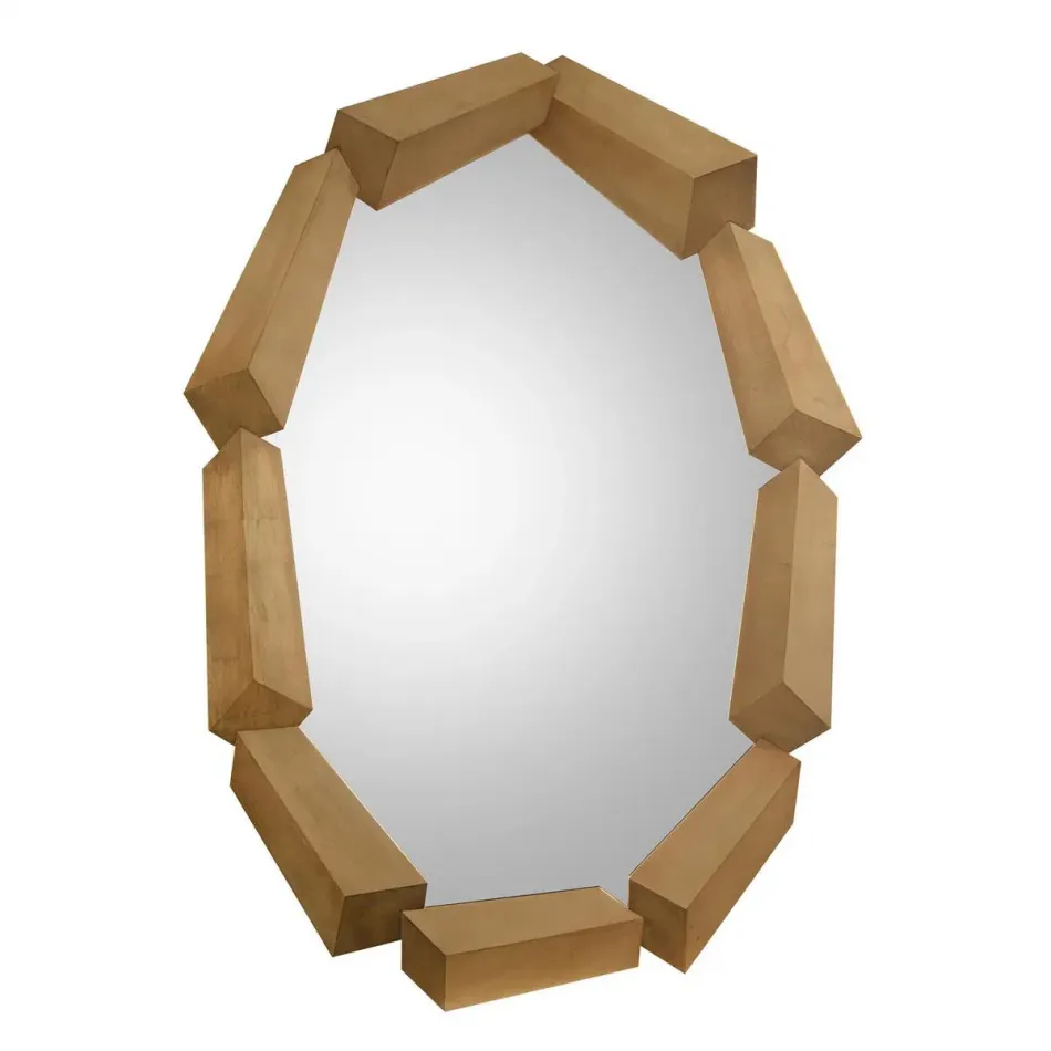 Trompe L'Oeil Oval Mirror Gold 60.25"H X 42.25"W X 2"D