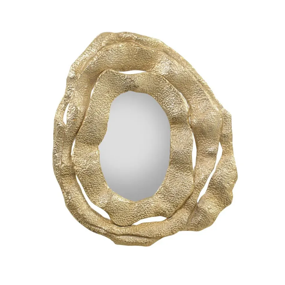 Brutalist Triple-Frame Oval Mirror 29"W x 35"H x 2.25"D