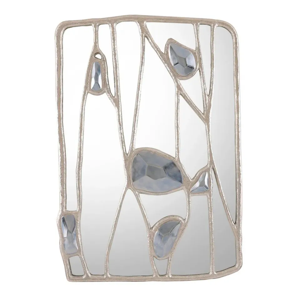 Embellished Branches Mirror, Silver