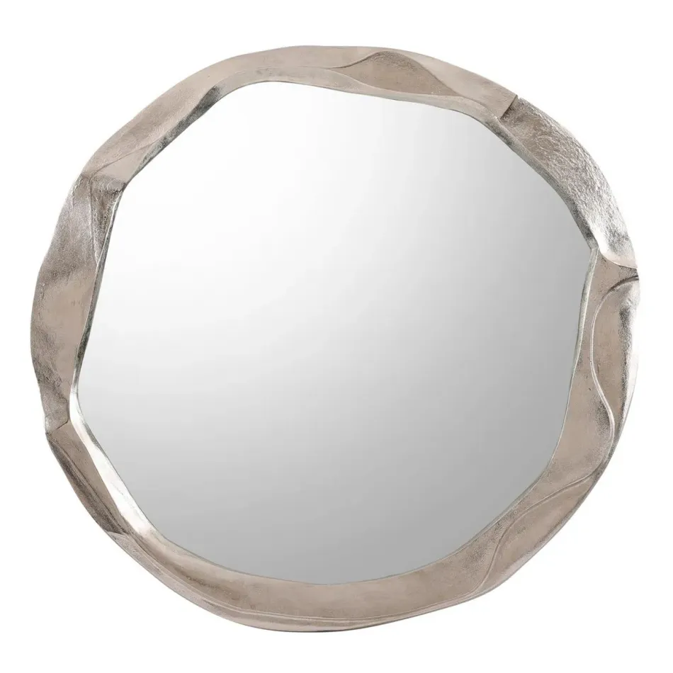 Round Ruga Mirror, Small Nickel