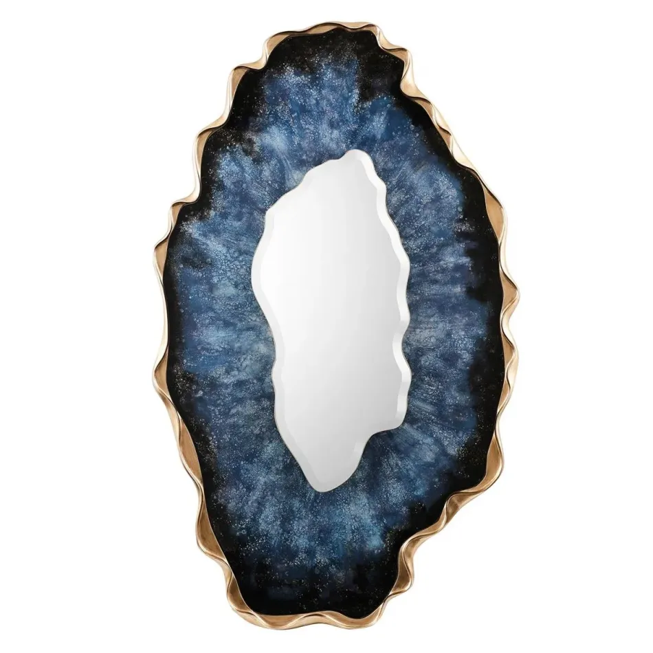 Dirillo Oval Mirror, Tall Blue Agate