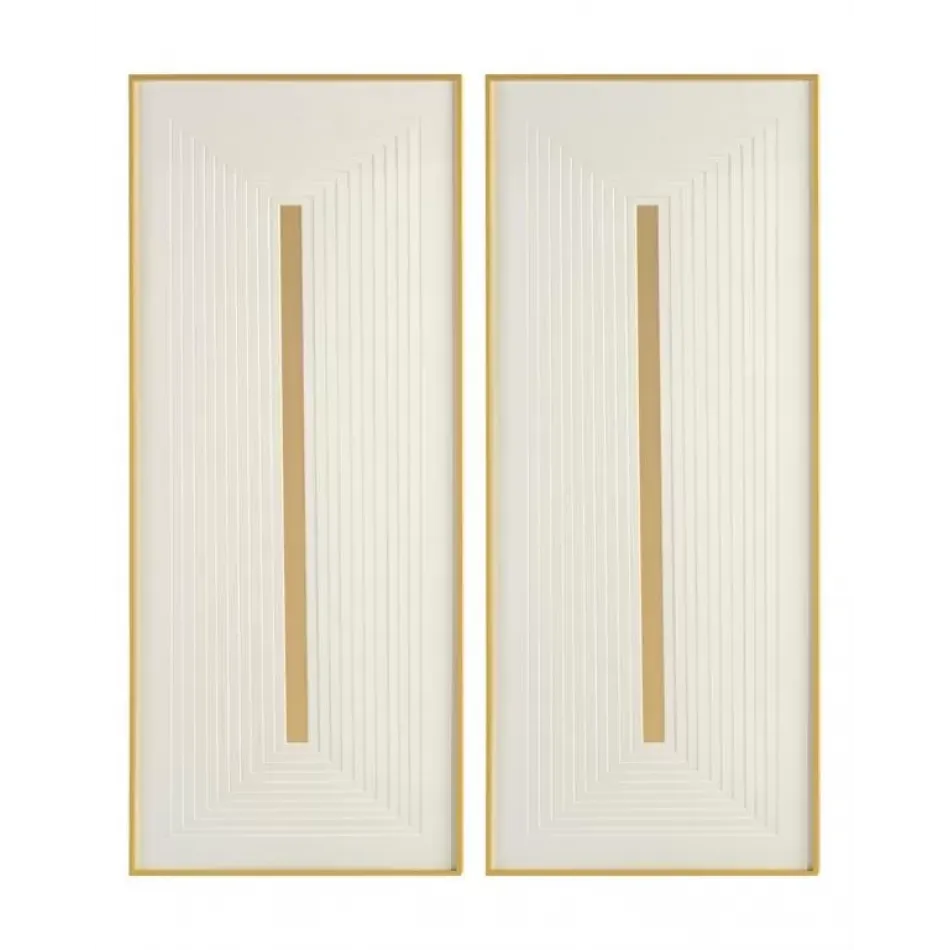 Golden Barricade (Set of Two) Original Art Wall Décor