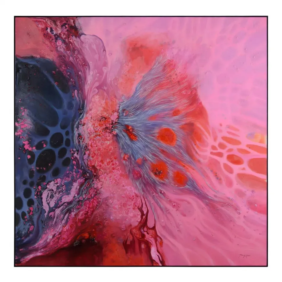 Teng Fei's Flamingo Waves 59"W x 59"H x 2"H