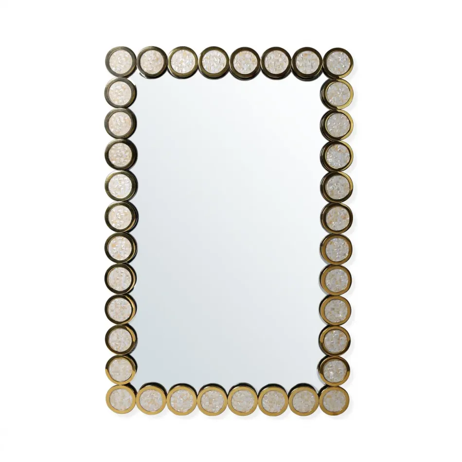 Rings Rectangular Mirror Pearl/Brass